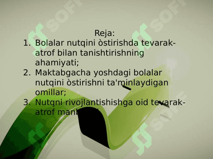 Tevarak-atrof bilan tanishtirish jarayonida bolalar nutqini rivojlantirish. 2