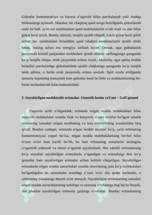 :” Eritmalar haqida umumiy tushunchalar, Eritmalar konsentratsiyasini ifodalash usullari ” 6