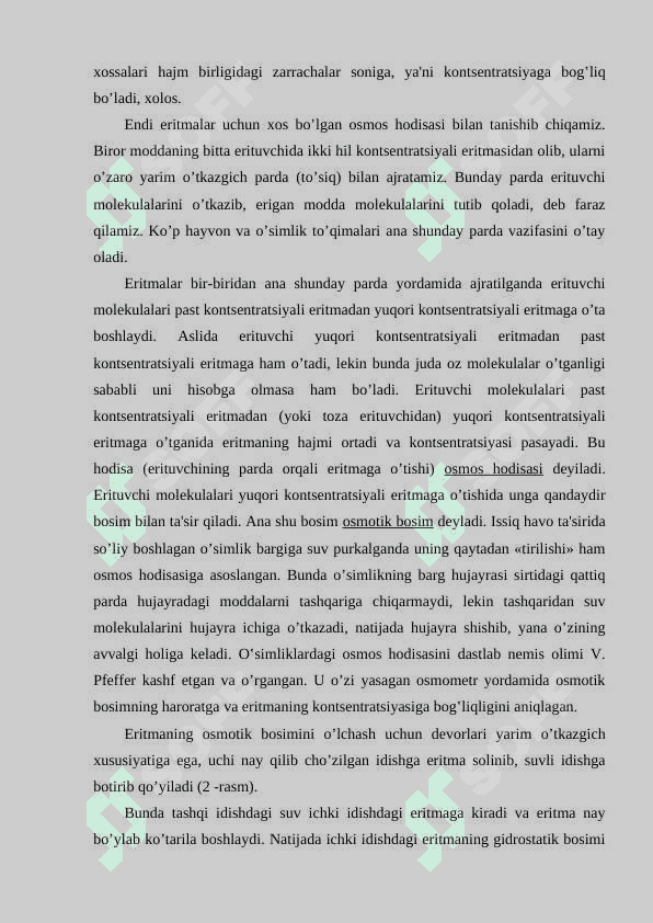 :” Eritmalar haqida umumiy tushunchalar, Eritmalar konsentratsiyasini ifodalash usullari ” 7