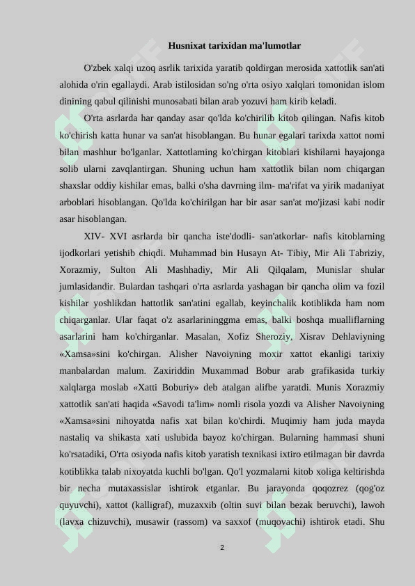 Husnixatga o’rgatish metod va usullari 2
