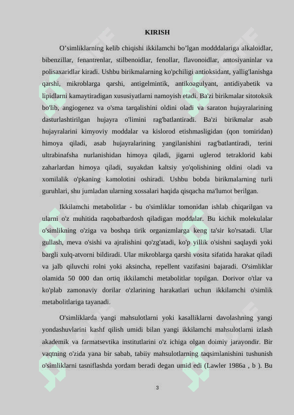 O’SIMLIKLARNING KELIB CHIQISHI IKKILAMCHI BO’LGAN MODDALAR TASNIFI 2