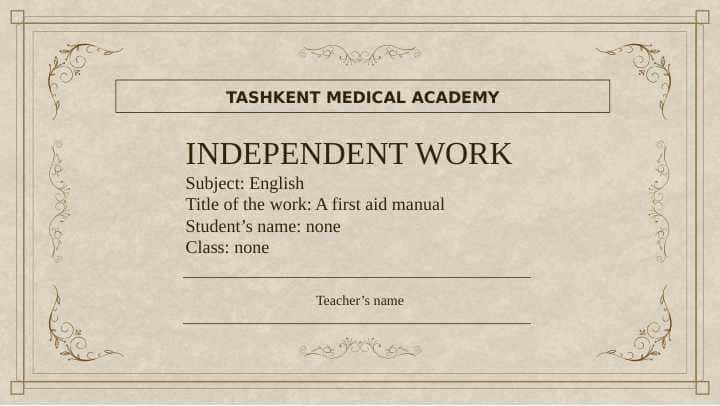A first aid manual 1