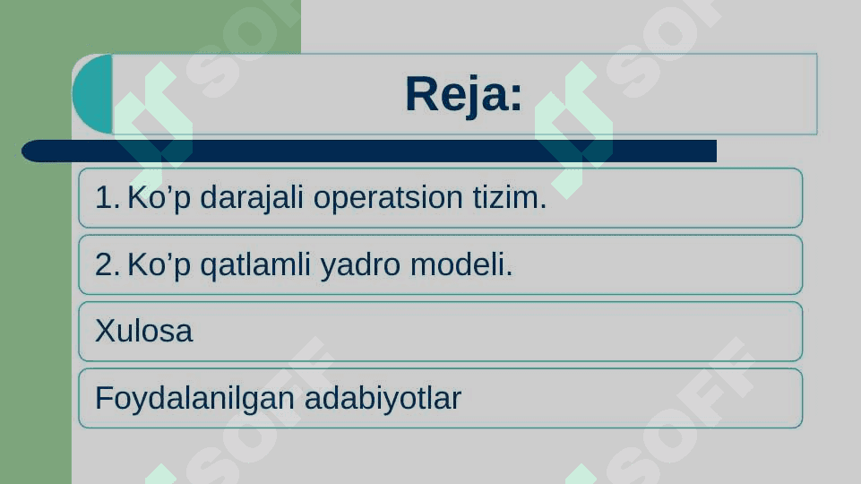 KO’P DARAJALI OPERATSION TIZIM 2