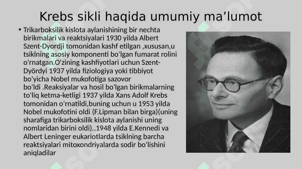 Krebs sikli va uning energetikasi 4