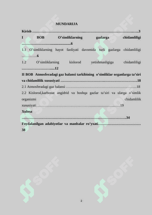 O’simliklarning gazlarga chidamliligi 2