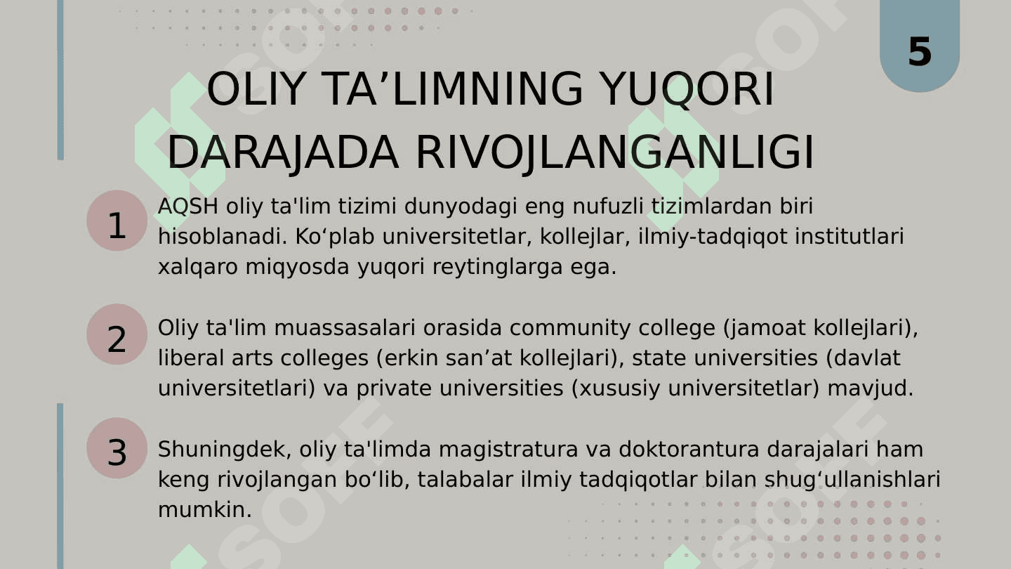 AQSH TAʼLIM TIZIMINING OʻZIGA XOSLIKLARI 6