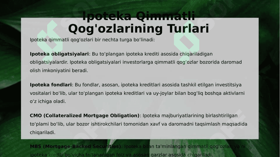 Ipoteka qimmatli qog'ozlar bozori 3