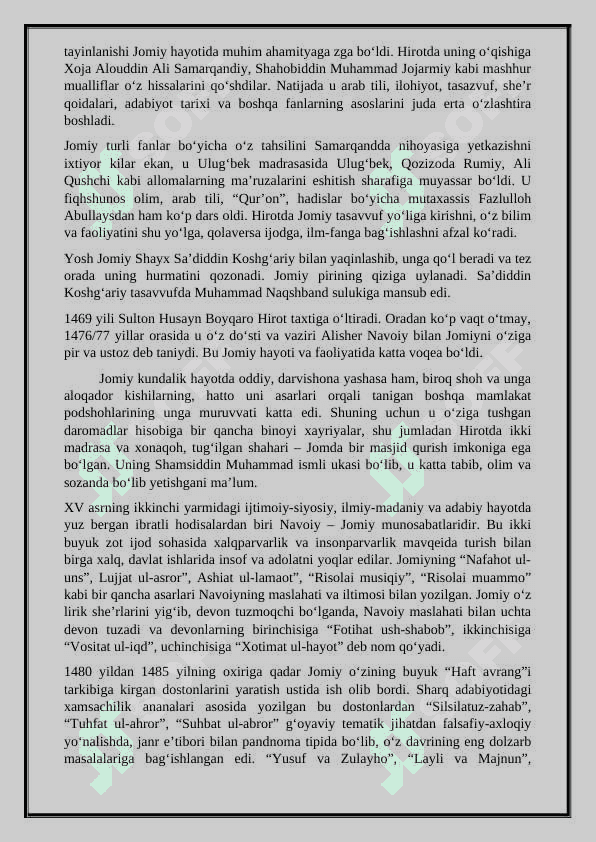 Abdurahmon Jomiyning “Bahoriston” asari tahlili 3