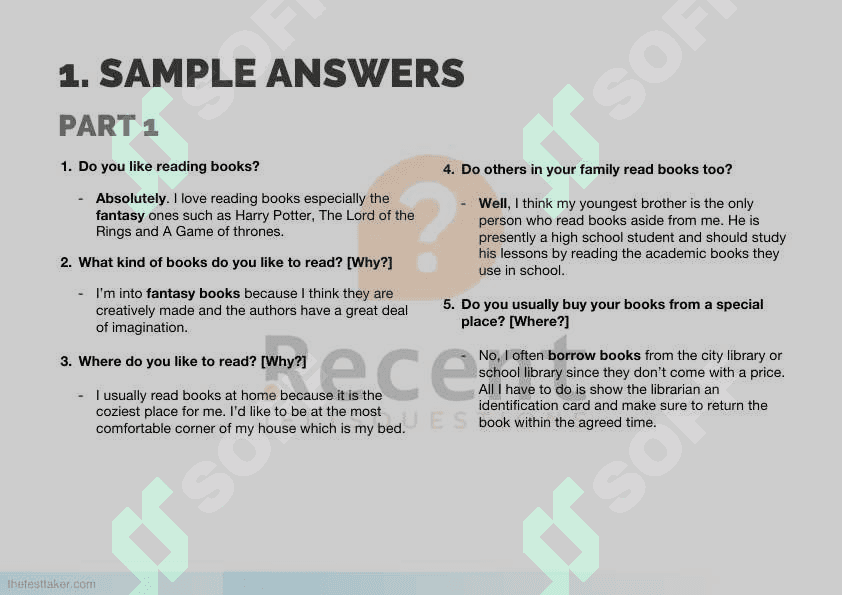 Sample answers, useful  vocabulary and resources for  IELTS speaking exam. 2