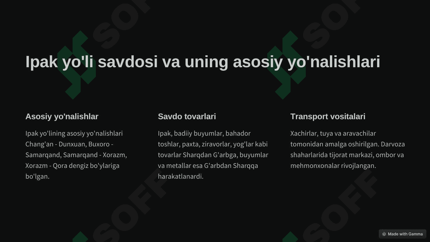 Buyuk ipak yo'li : shakillanishi va taraqqiyot bosqichlari 3