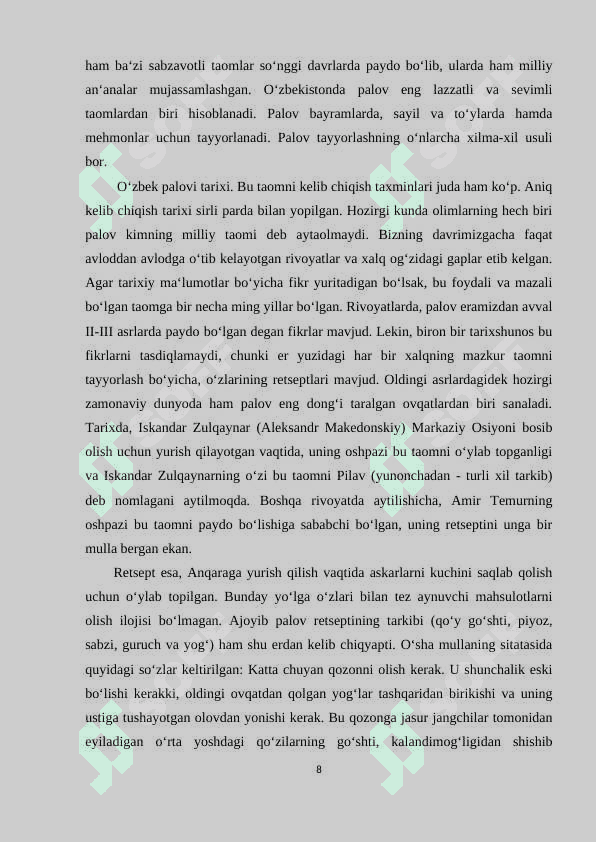 Dunyo xalqlarining milliy taomlari 8