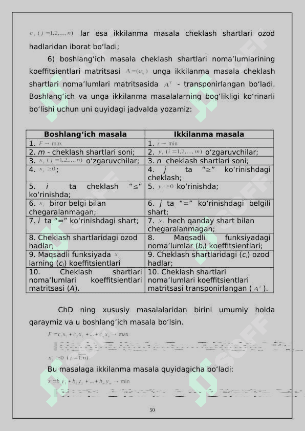 CHIZIQLI DASTURLASHDA IKKILANMASLIK  NAZRIYASI IKKILANMASLIKNAZARIYASINING ASOSIY TEOREMALARI 4