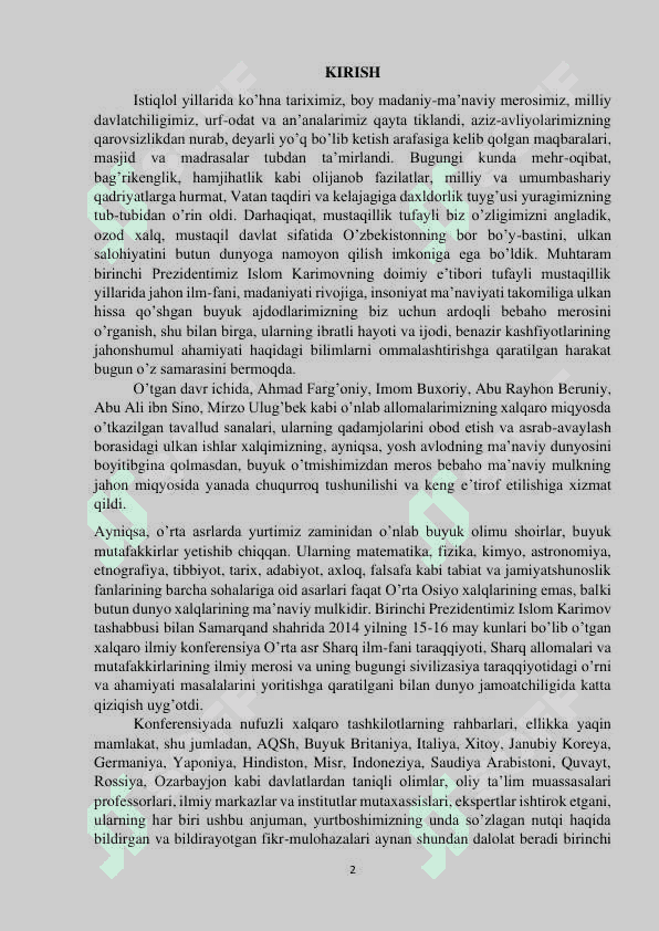 Abu Rayhon Beruniy ilmiy faoliyati va uning O’rta osiyo tarixshunosligiga qo’shgan xissasi 2