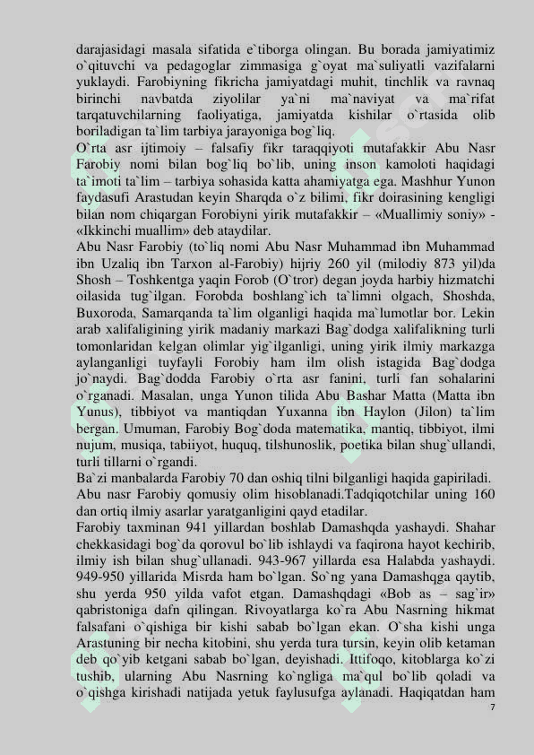 ABU NASR FAROBIYNING PEDAGOGIK QARASHLARI 7