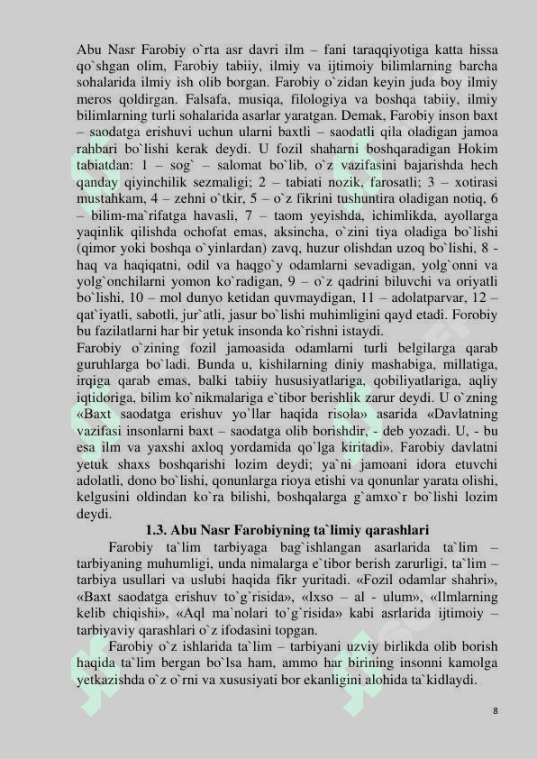 ABU NASR FAROBIYNING PEDAGOGIK QARASHLARI 8