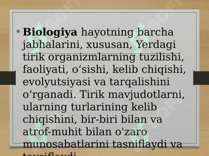 Biologiyaning rivojlanish tarixi 4