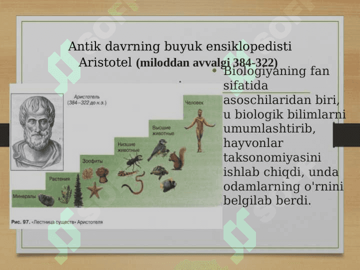 Biologiyaning rivojlanish tarixi 8