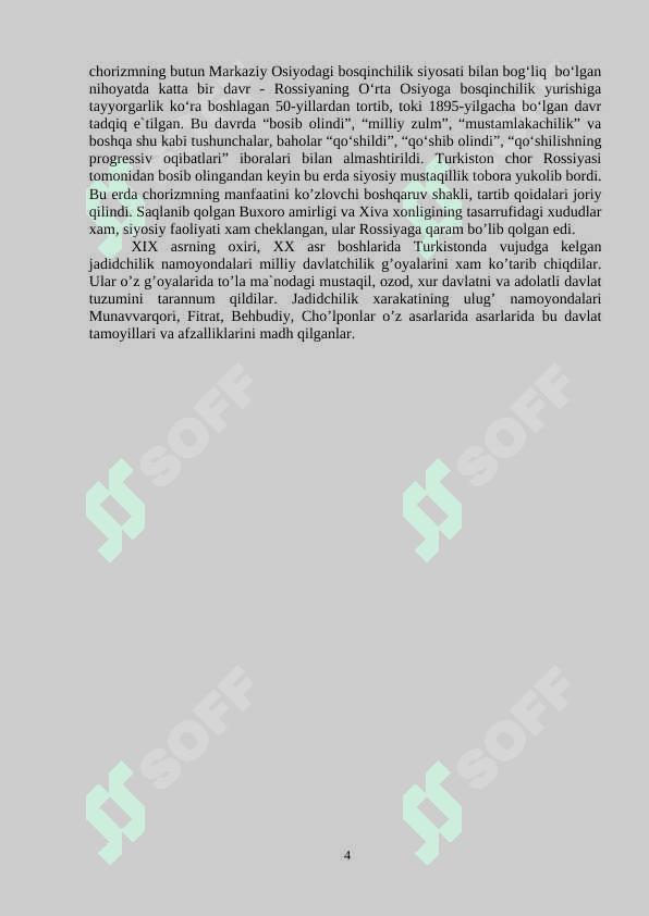 SHARQSHUNOSLAR TOMONIDAN O‘RTA OSIYO XONLIKLARINING ROSSIYA IMPERIYASI TOMONIDAN BOSIB OLINISHI MASALALARINING O‘RGANILISHI 4