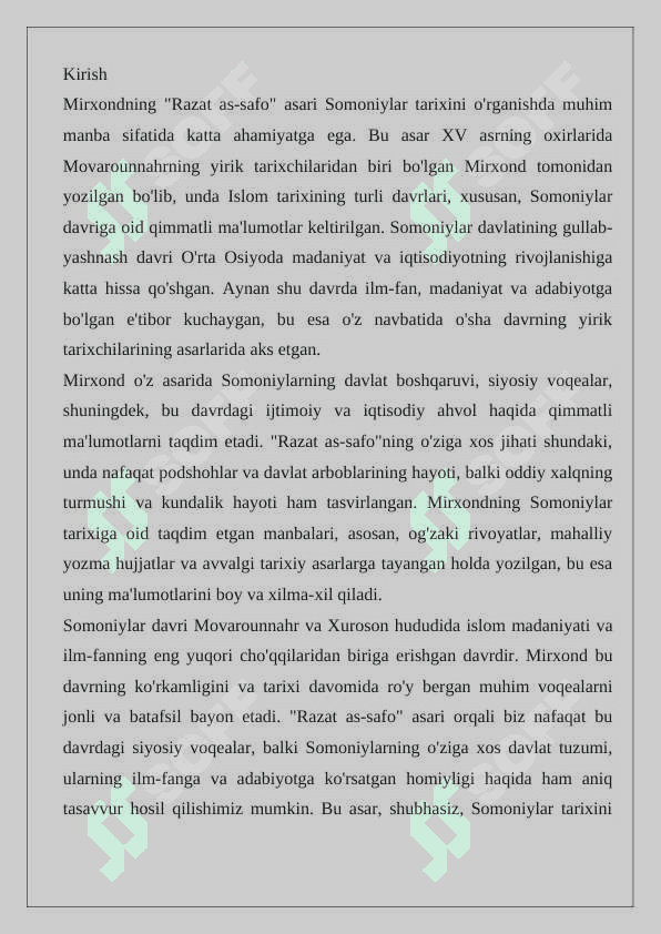Mirxondning Razat as-safo asari Somoniylar tarixiga oid muhim manba 24 2