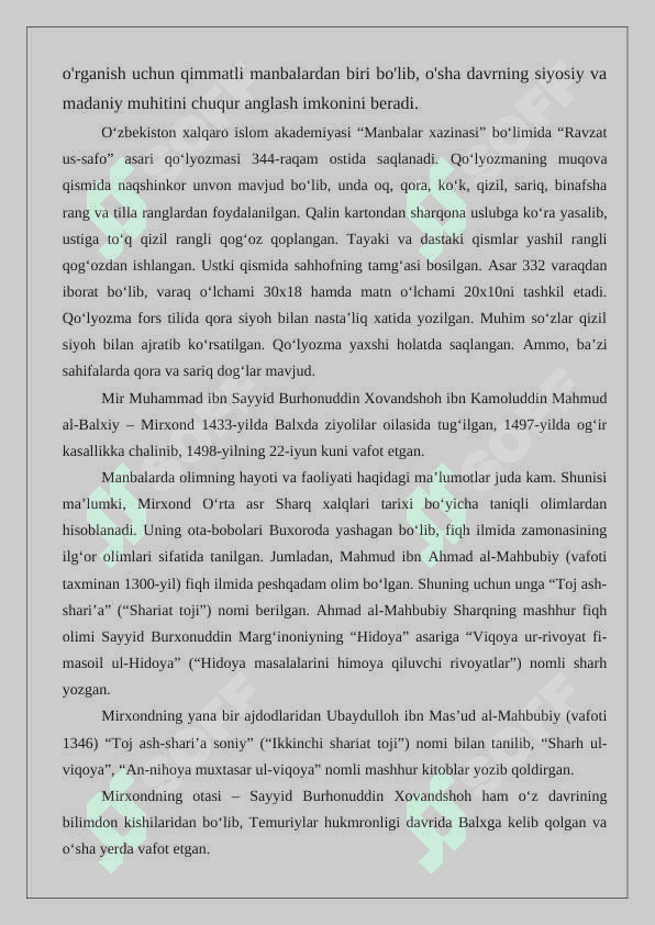 Mirxondning Razat as-safo asari Somoniylar tarixiga oid muhim manba 24 3
