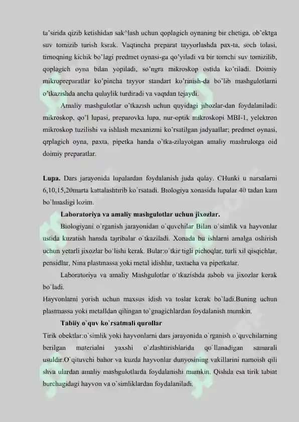 O’quv mashgulotlarida ko’rgazmali qurollar va texnik vositalardan foydalanish 3