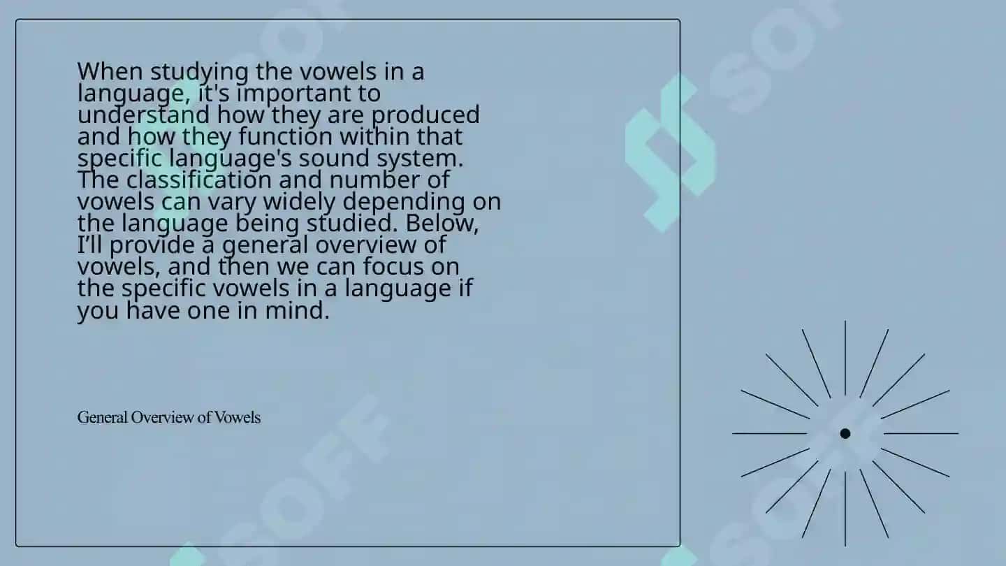 Vowels in the language being studied 2