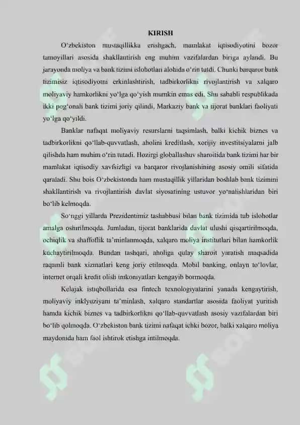 O'zbekistonda bank tizimi islohotlari va istiqbollari 2