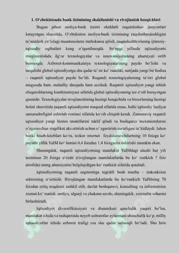 O'zbekistonda bank tizimi islohotlari va istiqbollari 3