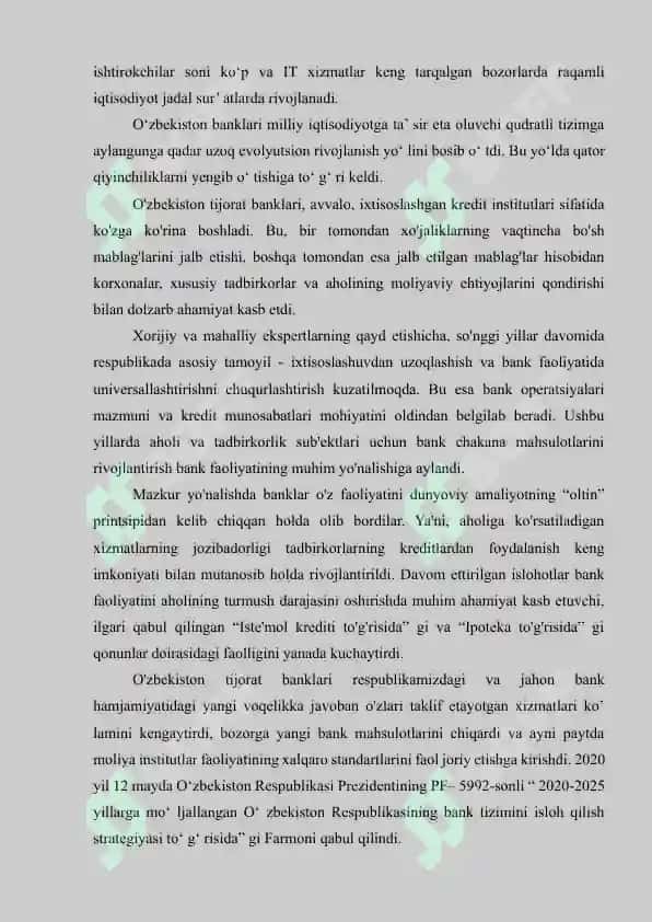 O'zbekistonda bank tizimi islohotlari va istiqbollari 4
