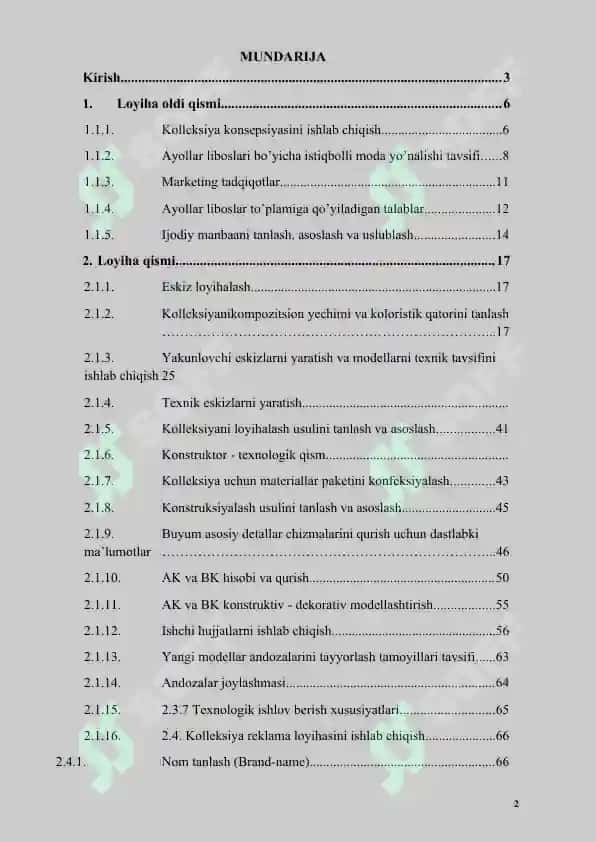 Atlas matosidan ayollar ko’ylagi seriyasini tayyorlash texnologik jarayonini ishlab chiqish 2