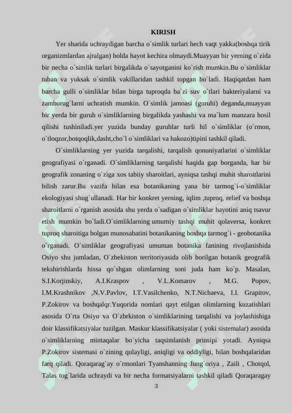 O’simliklarning mintaqalar bo’yicha taqsimlanish 2