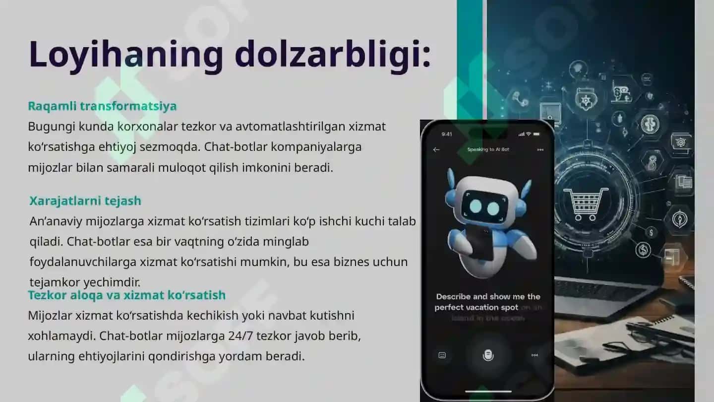 sunʼiy intellekt yordamida ishlovchi CHat bot 2