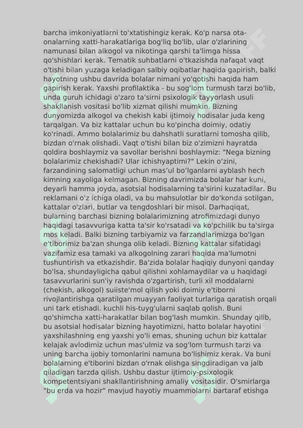 Bolalar va o'smirlarning deviant xulq atvori amaliy psixolog faoliyati yo'nalishlaridan 3