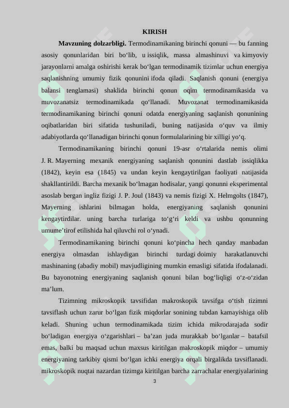 Termodinamikaning birinchi qonunini va uning izojarayonlarga tadbiqi 2