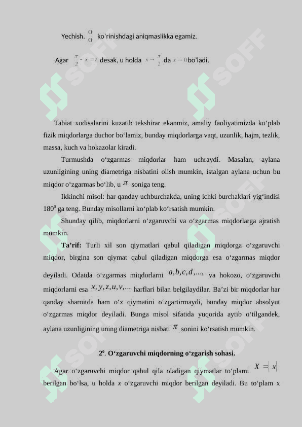 Funksiya limiti.Aniqmas  ifodalar va ularni elementar usulda ochish  sonli ketma-ketlik va uning limiti.Natural logarifm.Giperbolik funksiyalar.Funksiya limiti 8