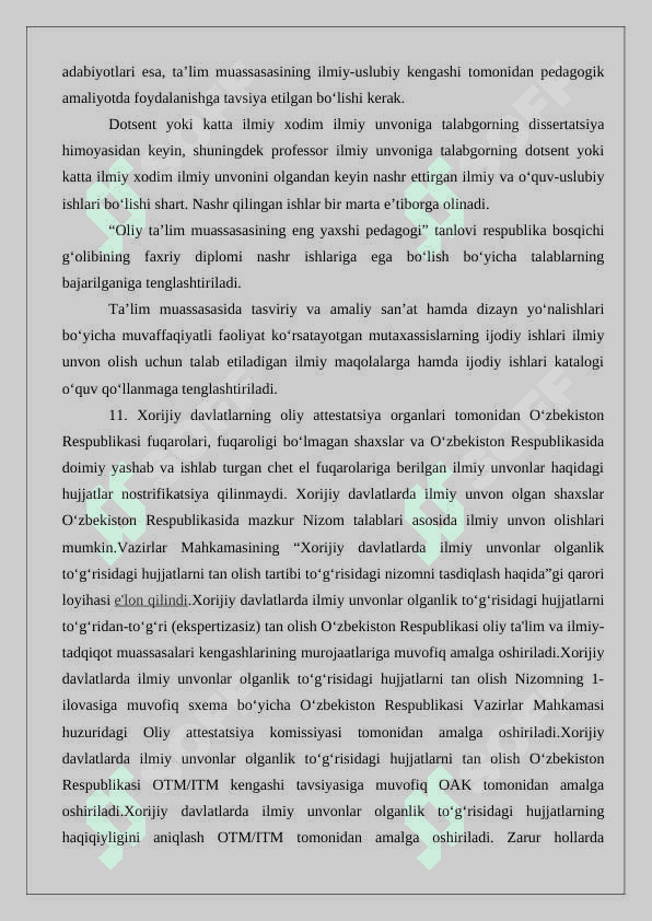Ilmiy daraja hamda ilmiy unvon berish tartibi 24 7