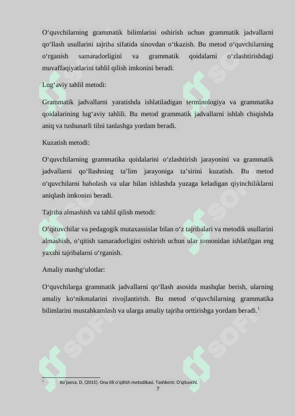 Ona tili taʼlimida grammatik jadvallardan foydalanish 7