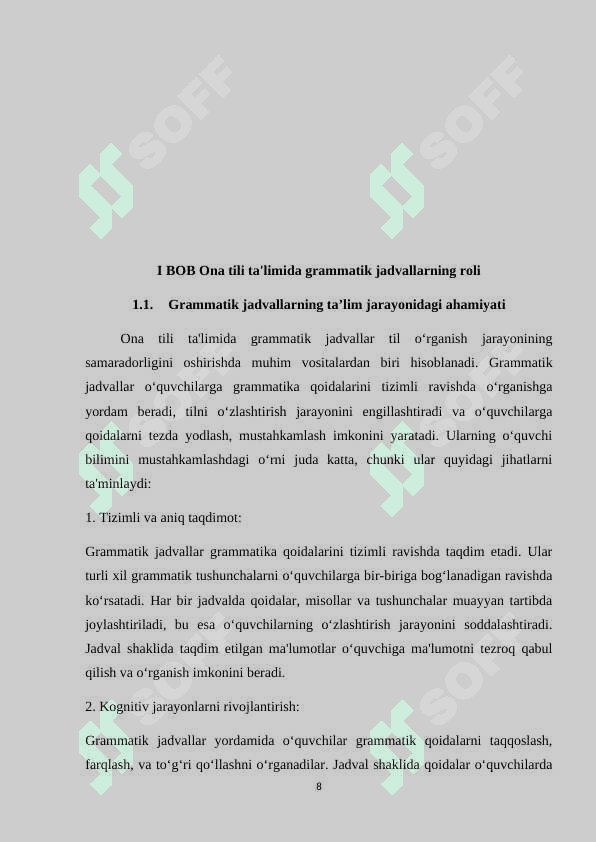 Ona tili taʼlimida grammatik jadvallardan foydalanish 8