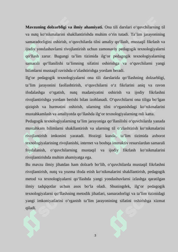 İlg'or pedagogik texnologiyalarning turlari va mazmuni (Ona tili darslari misolida) 3