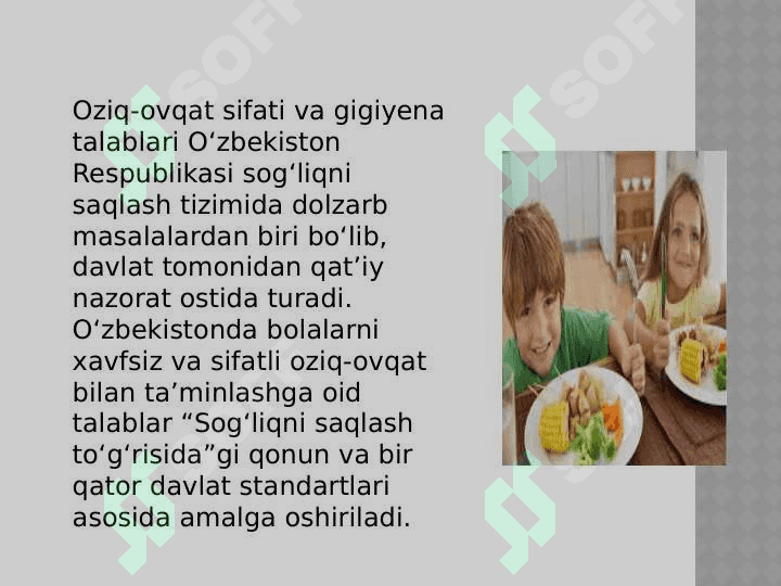 Maktabgacha ta`lim tashkilotlarida bolalarni xavfsiz va sifatli ovqatlanishini tashkil etilishiga oid gigiyenik talablar 3