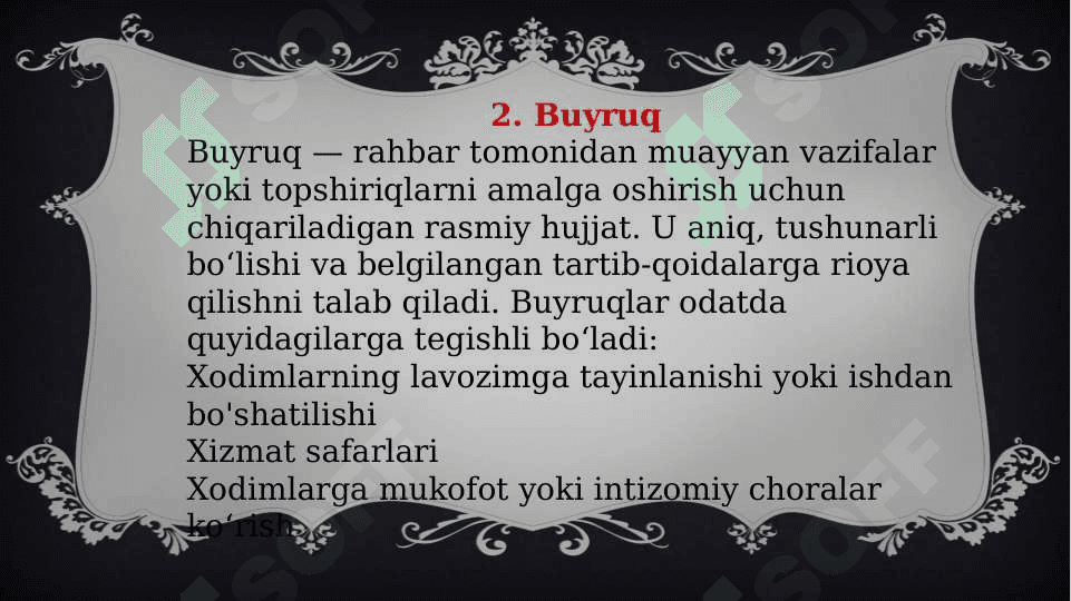 Xizmat yozishmalari slayd 4