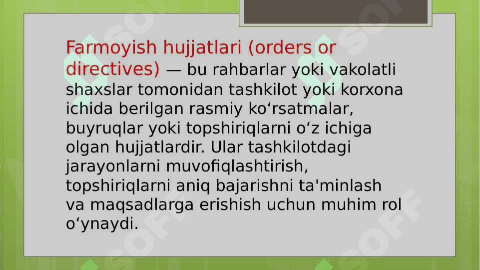 Farmoyish hujjatlari 2