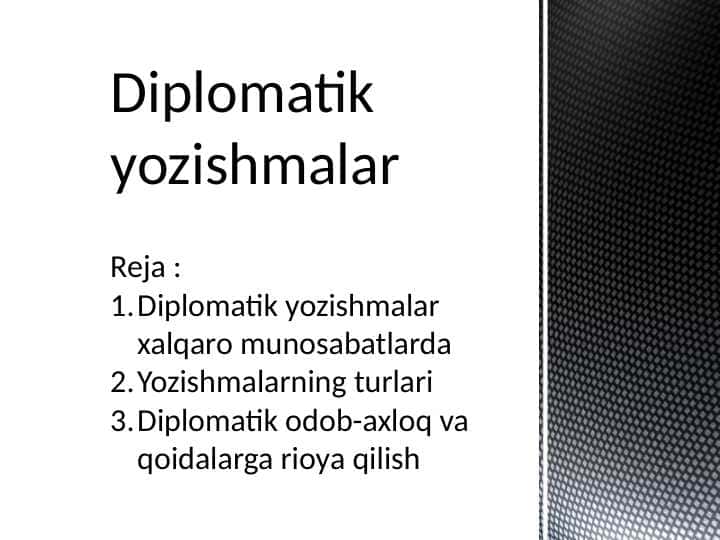 Diplomatik yozishmalar 1
