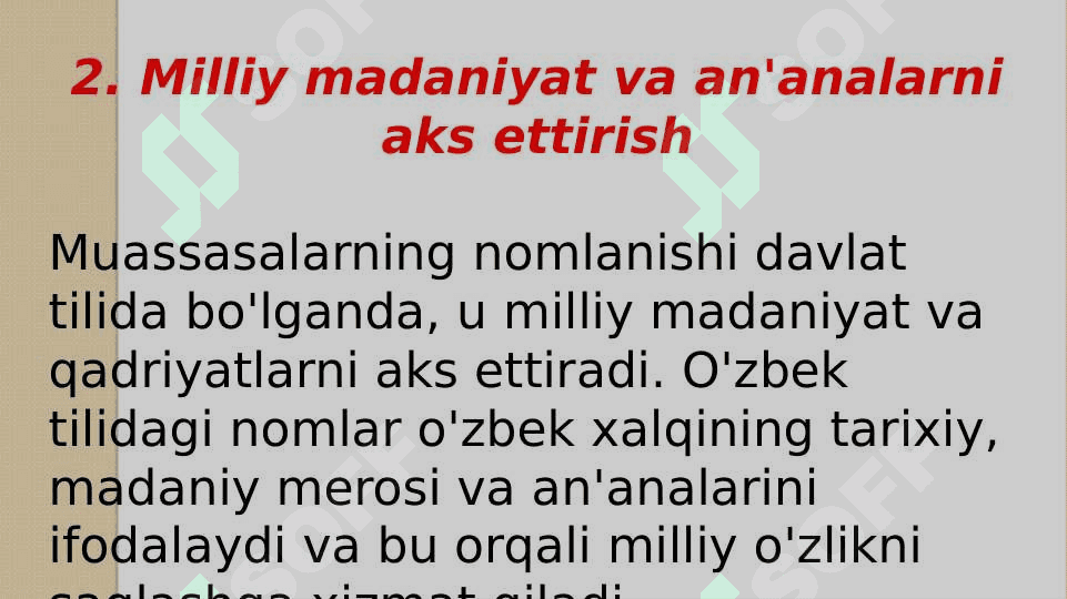 Muassasalarning nomlanishida davlat tilining o’rni 4