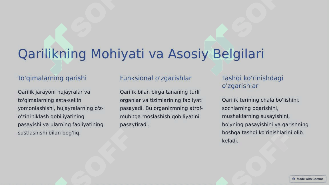 Qarilikning biologik asosolari 2