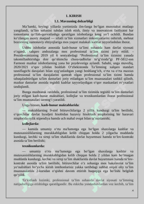 Elektr energetika tizimida gidroelektr stansiyalarning o‘rni BMI 4