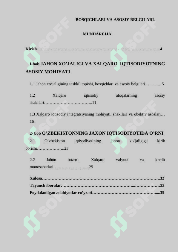 JAHON XO’JALIGINING TASHKIL TOPISHI, BOSQICHLARI VA ASOSIY BELGILARI 3
