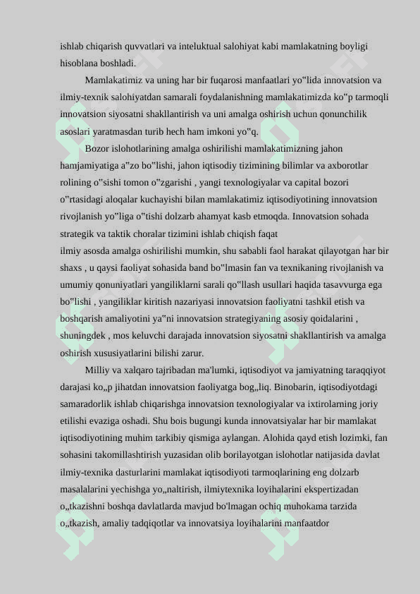 Korxonaning inovatsion salohiyati va uning iqtisodiy tahlili 5