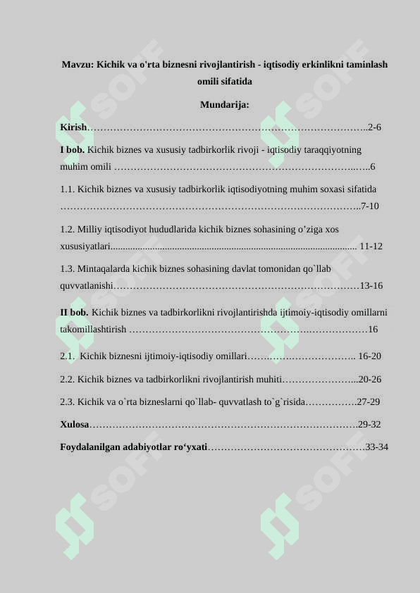 Kichik va o'rta biznesni rivojlantirish - iqtisodiy erkinlikni taminlash omili sifatida 3