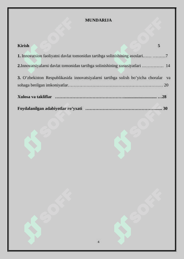 Innovatsion faoliyatni davlat tomonidan tartibga solinishi 4